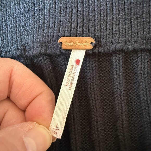 Women's L Free People Bari Knit Column Black Maxi Skirt - Picture 7 of 9